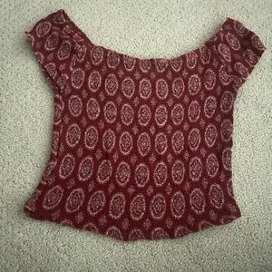 Cropped Pattered Short Sleeve Top